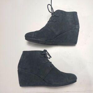 TOMS Kala Forged Iron Suede Desert Wedges Size 10